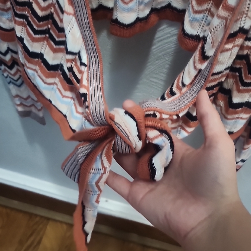 Missoni Chevron Patterned Cardigan in Cream, Brown, and Black - Picture 5 of 6